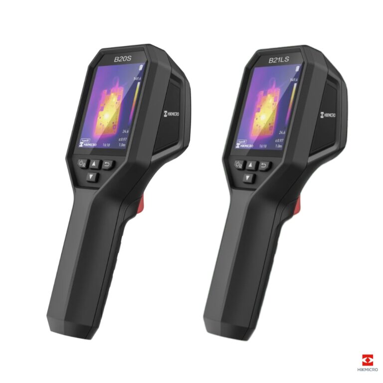 Cámara termográfica profesional HIKMICRO Serie B realizando inspección térmica