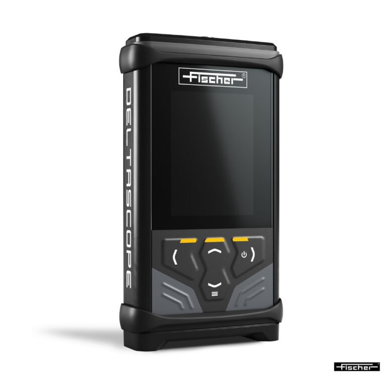 Medidor de Espesor de Recubrimientos DELTASCOPE® DMP 10-30 realizando medición sobre acero estructural